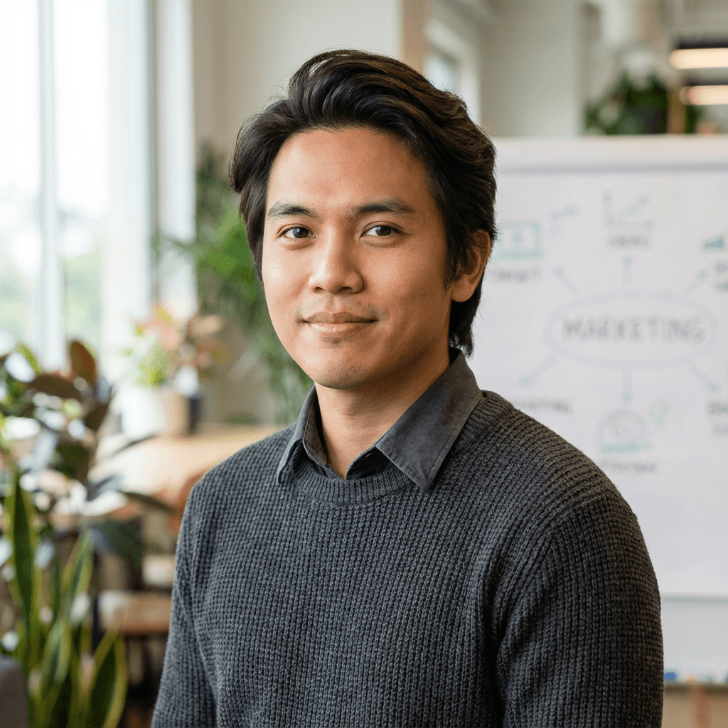 Marcus Chen in a modern office